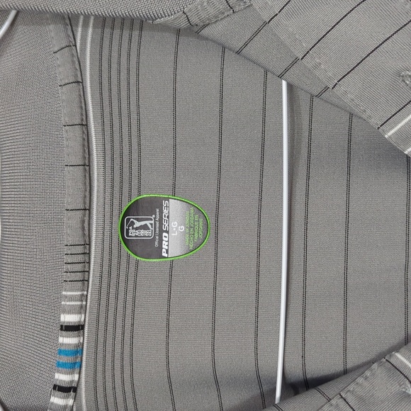 ❤️5/$25  PGA Tour Pro Series Stripe Collared Shirt - Picture 2 of 4